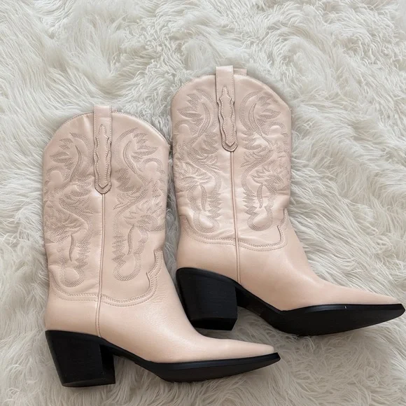 Jeffrey Campbell Cream Heeled Boots - Picture 9 of 11